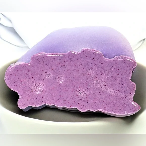 Lavender shimmer soap handmade 2x5in 6oz shea butter based - Picture 2 of 2